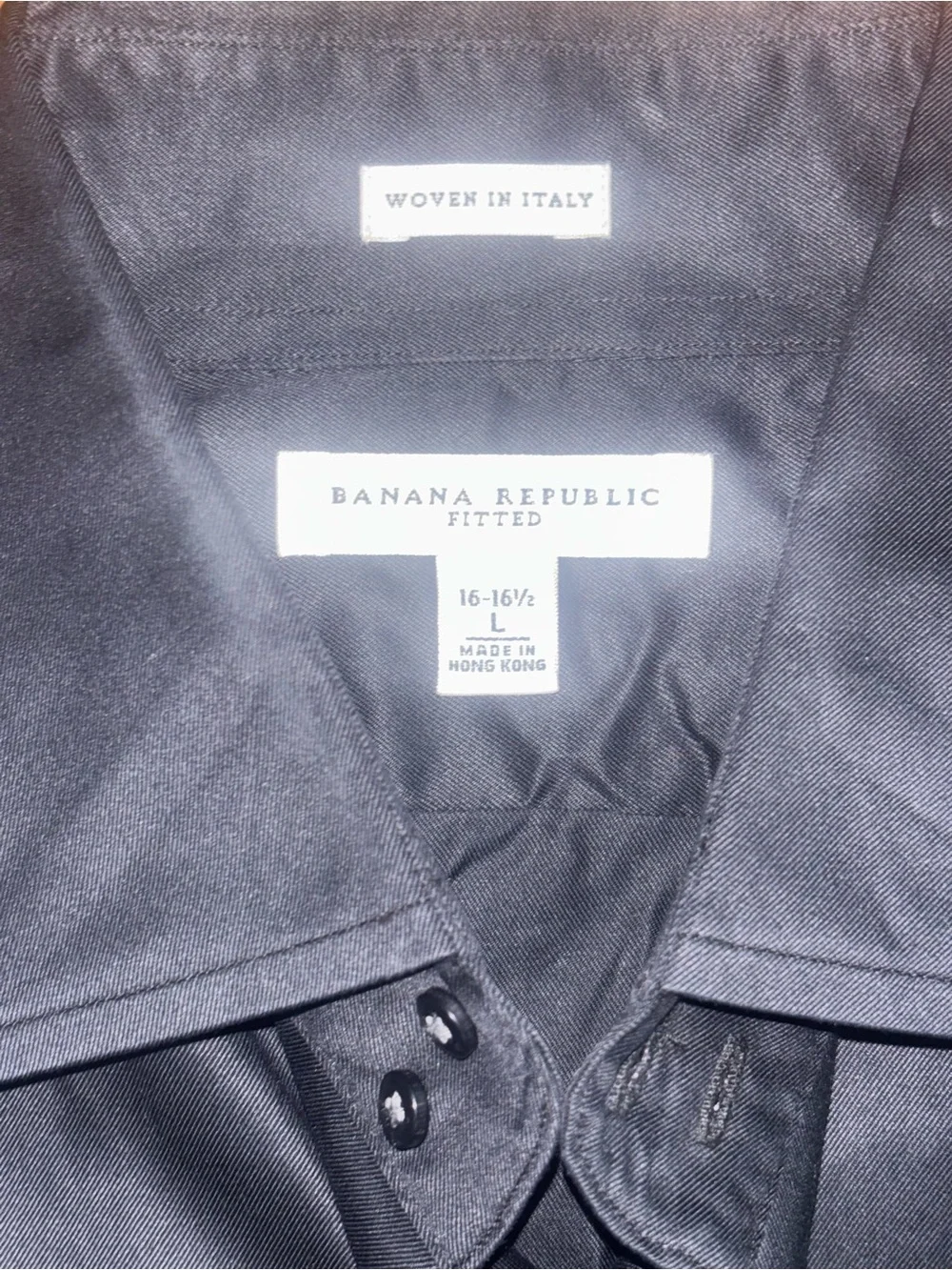 Banana Republic Black Men's Dress Shirt - Slim Collar Button-Front
